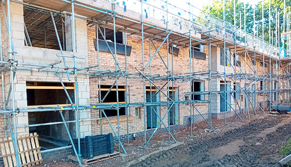 Construction underway of houses in Barlow Street, Osmaston September 2025