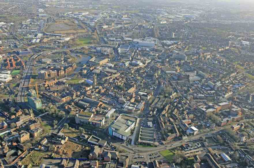 Aerial view of Derby