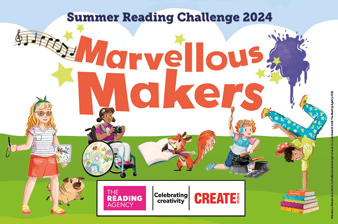 Artwork for Summer Reading Challenge 2024 with the theme Marvellous Makers