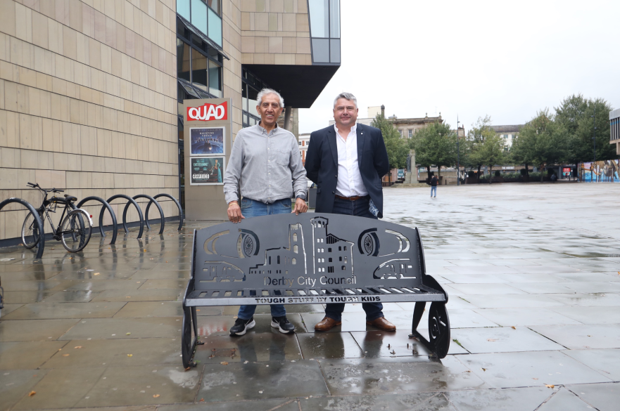 Benches in the Market Place created by young people at Engineered Learning with Safer Streets 4 funding