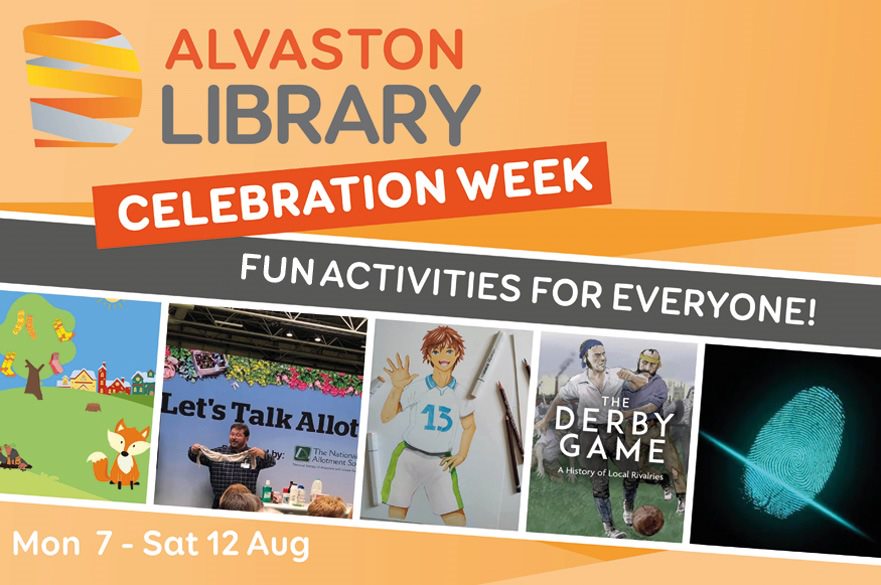 Alvaston library celebration week events August 2023: Frocks, socks and the orange fox; Biometrics 2