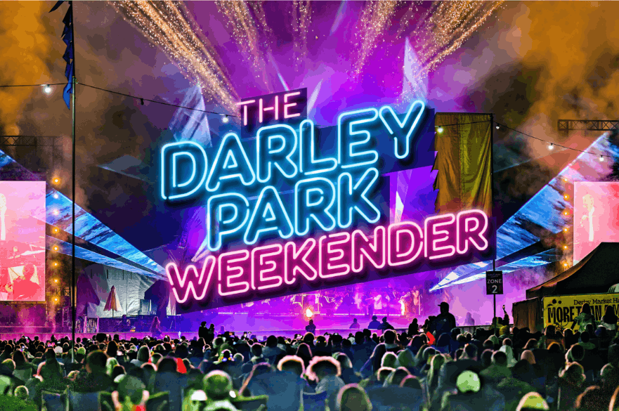 darley park weekender stage with crowd and lighting