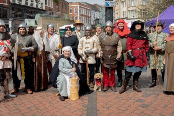 Members of Team Falchion in their period costume