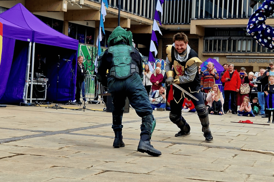 The lost boys doing their St Georges day retelling