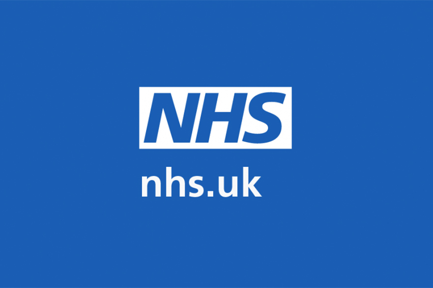 NHS logo and web address
