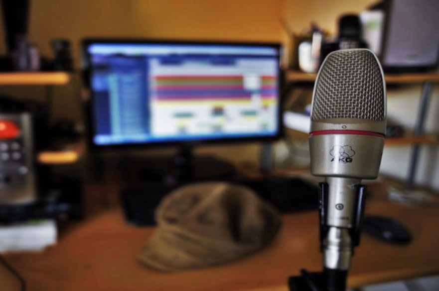 Microphone in home music studio