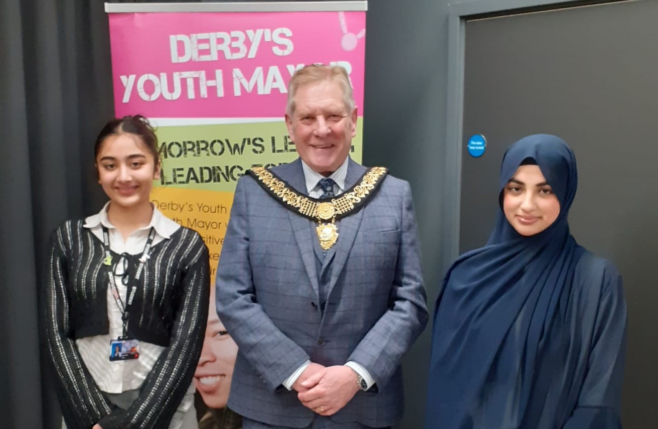 India Johal, Mayor Ged Potter and Maryam Riaz