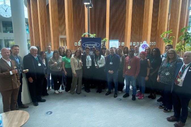 A group of team members from Derby Youth Justice Service