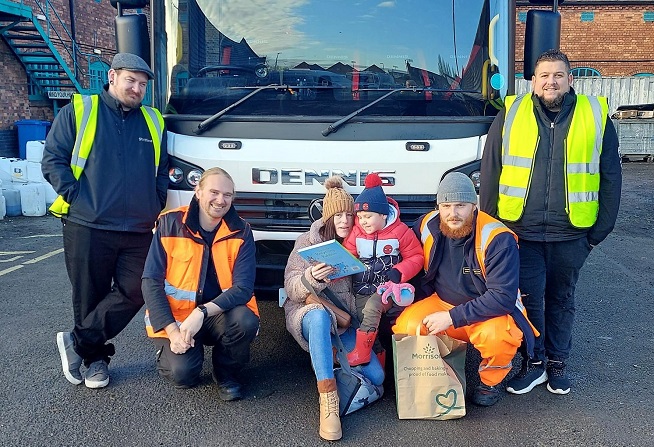 Connor and his mum Kayleigh got to meet some of the refuse team at Derby City Council's Stores Road depot
