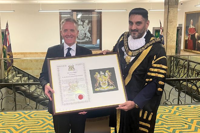 Honorary Recorder Judge Smith with the Mayor