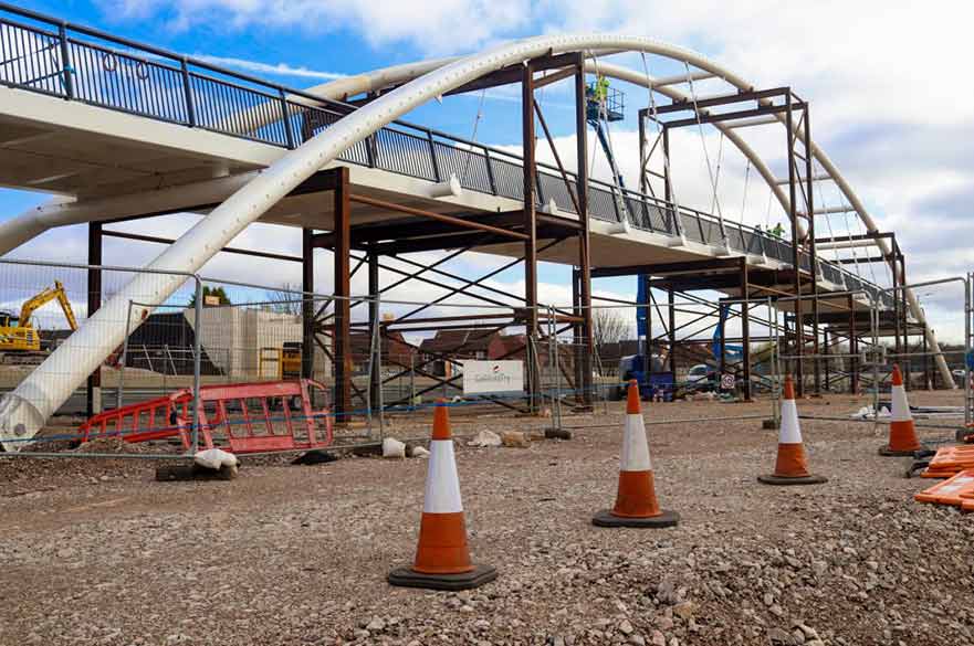 A52 footbridge construction site