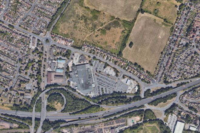 Aerial view of Derby Road.