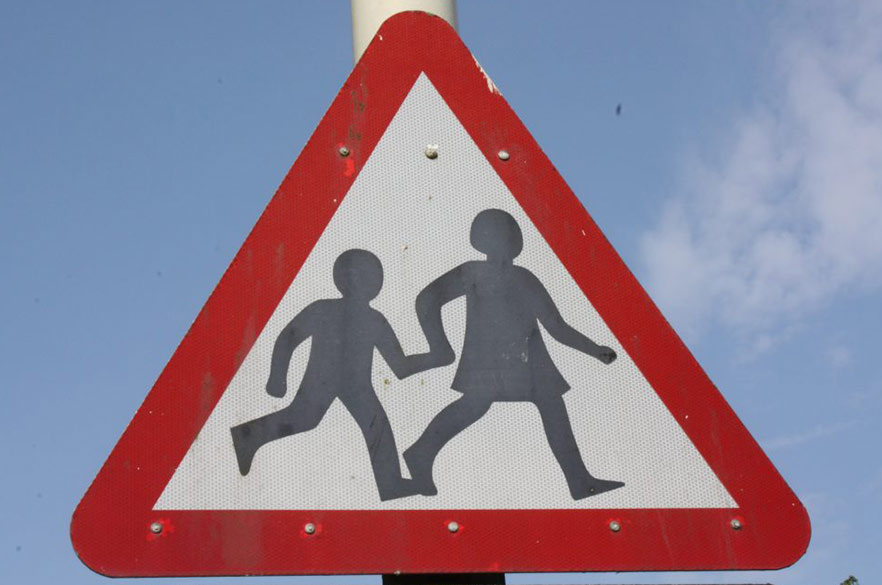 School children road sign