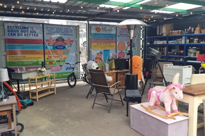 multiple items for sale in the Reuse shop