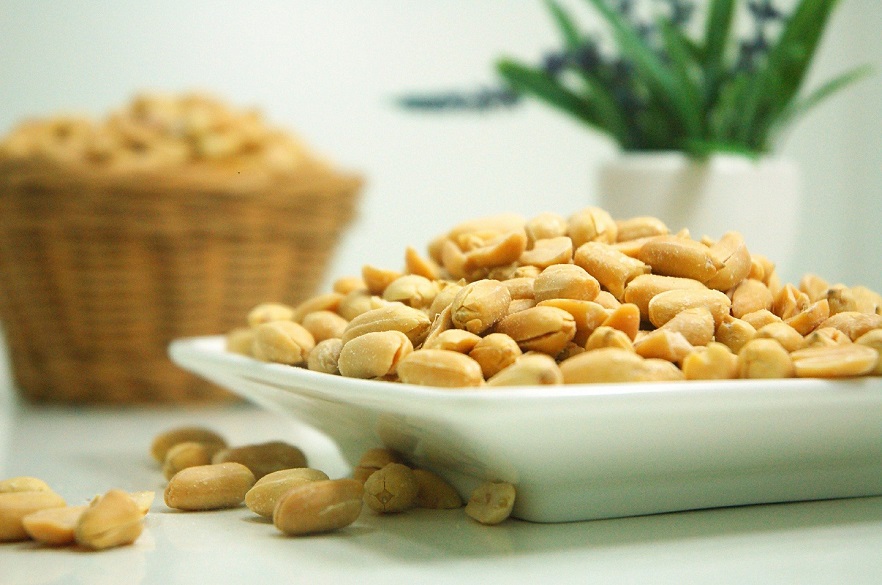 Peanuts in a dish